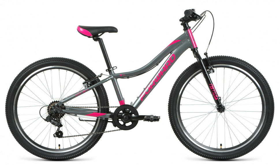 картинка Велосипед Forward Jade 24'' 1.0 2021г (серый/ розовый) | велосалон Драйв г. Липецк