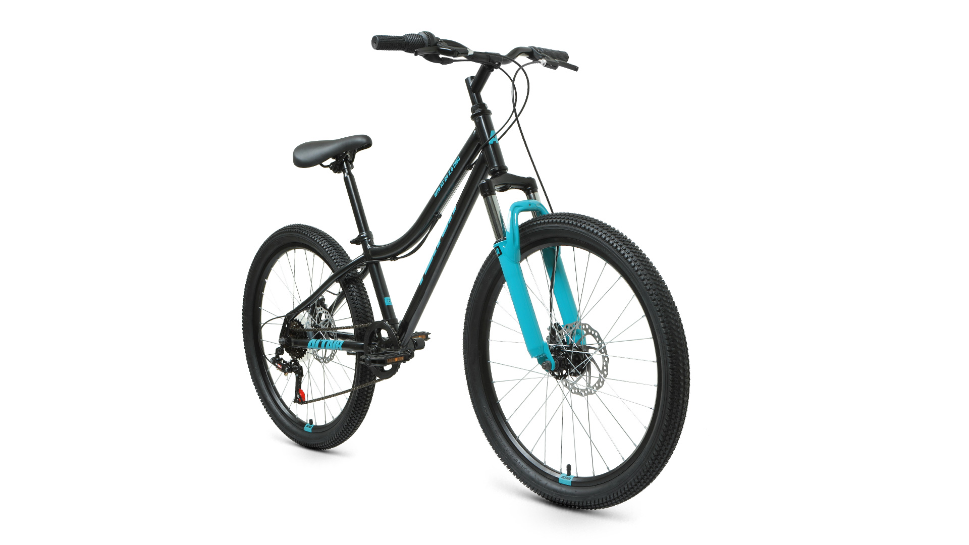 картинка Велосипед Altair MTB HT 24'' 2.0 (черный/ бирюзовый)  2022 | велосалон Драйв г. Липецк