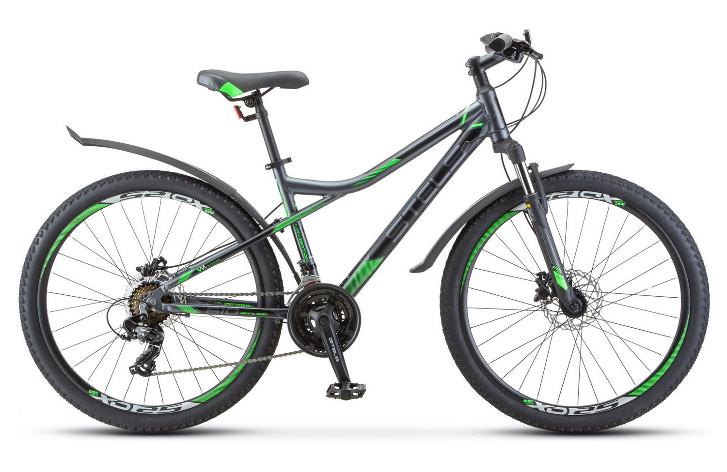 картинка Велосипед Stels Navigator 610 D 26'' (серый/ зеленый) | велосалон Драйв г. Липецк