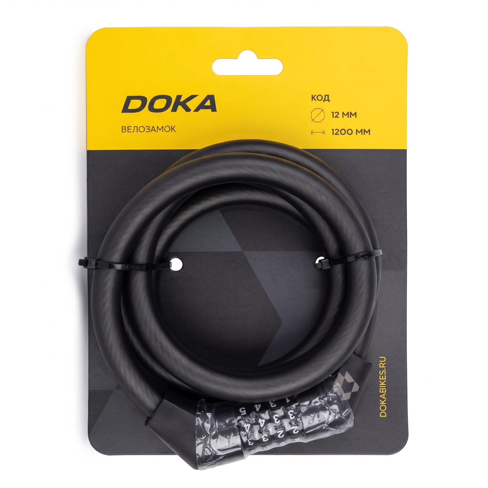 картинка Замок велосипедный Doka код 12х1200мм M-002 | велосалон Драйв г. Липецк