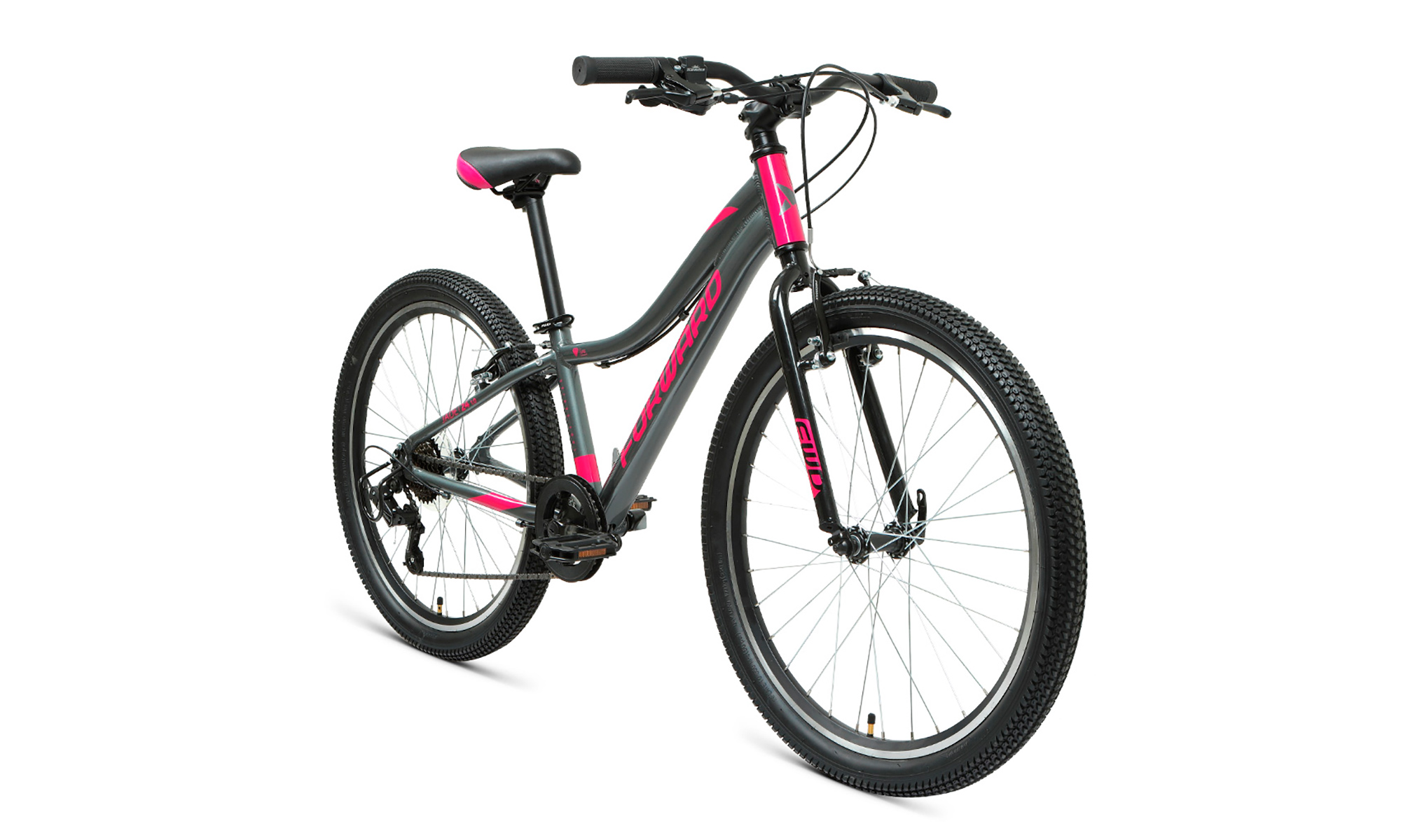 картинка Велосипед Forward Jade 24'' 1.0 2021г (серый/ розовый) | велосалон Драйв г. Липецк